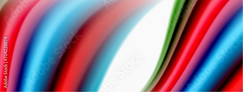 Rainbow color silk blurred wavy line background on white, luxuriously vibrant visually captivating backdrop. Stunning blend of colors reminiscent of rainbow, silky and gracefully blurred wavy pattern © antishock