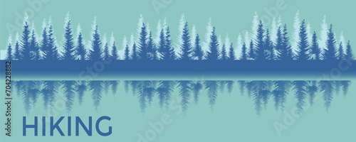 Hiking abstract nature background vector illustration