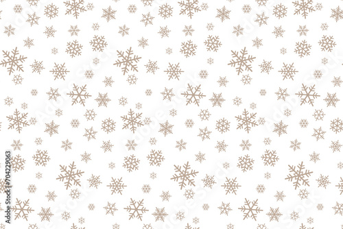 Seamles Snowflake Pattern On White Background. Vector Editable.