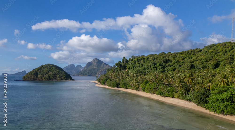 Quiet tropical beach near El Nido, Palawan in the Philippines