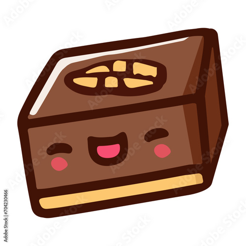 Chocolates cake sweet dessert. Flat Design isolated colored clipart.