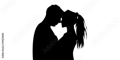 vector valentine's day lovers black and white