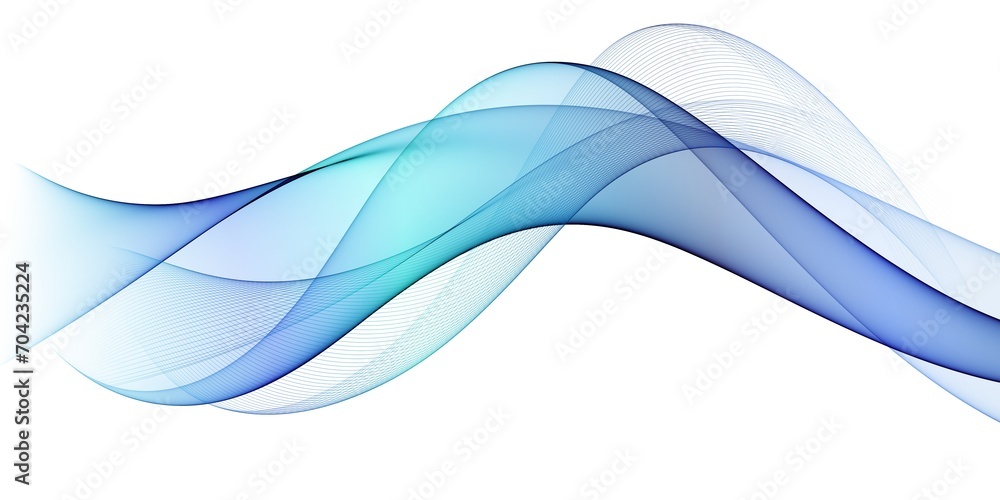 Smooth clean blue abstract background, with curved lines and shapes ...