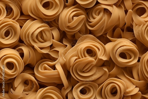 Close-up of a pile of uncooked fusilli pasta,