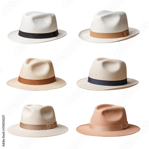 それぞれ色違いの帽子のセット.generative AI
