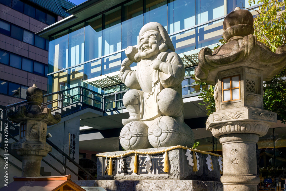 CHIYODA, TOKYO, JAPAN - NOVEMBER 20, 2023: Statue of Daikokuten in ...