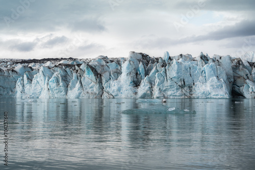 Closeup of Jokulsarlon glacier lagoon. travel destination and nature photography