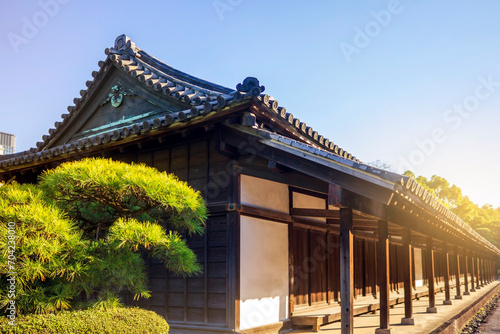 The Hyakunin-bansho Guardhouse (or the Old Guards House) located in the East Gardens of the Imperial Palace in Tokyo, Japan.  photo