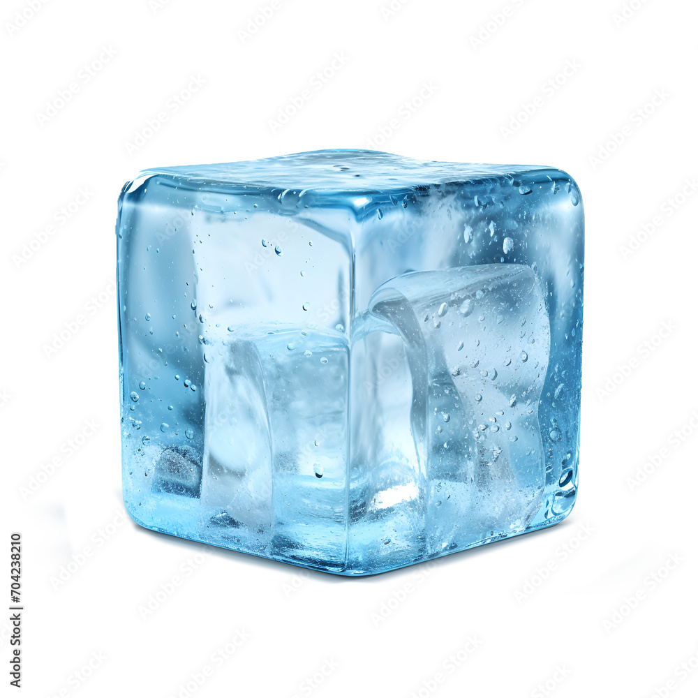 pure blue natural Ice cube Isolated on transparent pure blue natural Ice cube Isolated on transparent