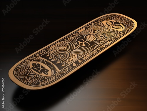 Trendy Skateboard Deck Mockup for Sports and Lifestyle - AI Generated