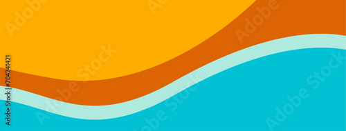 Minimalist blue and orange background.