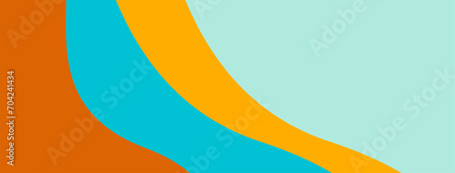 Minimalist blue and orange background.