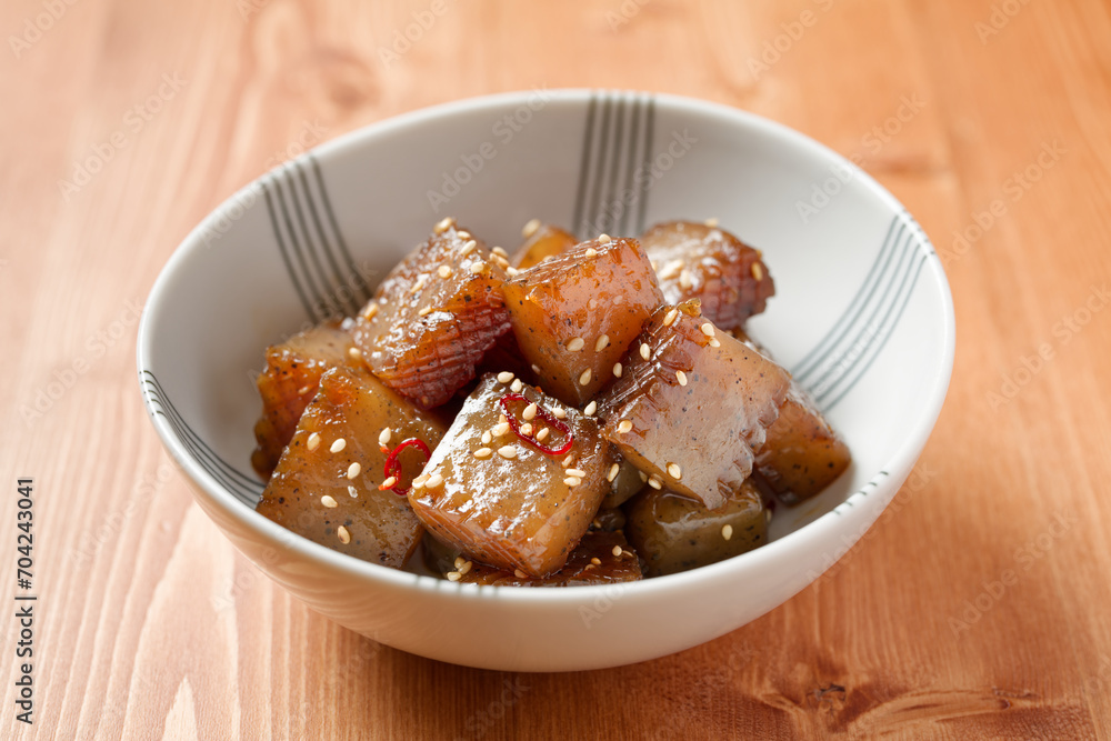こんにゃくのピリ辛炒め こんにゃくのピリ辛炒め