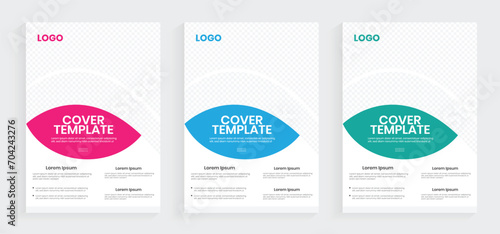 A4 annual report book cover design. Minimal business report cover graphic template. Geometric shape business flyers poster publication layout. Business portfolio brochure vector set.