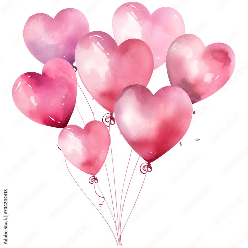 red heart balloons