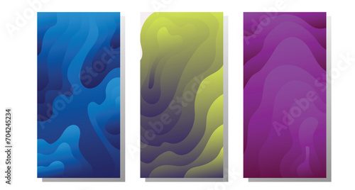 Bundle of modern vector summer posters with bright gradient background,shapes and geometric elements.Trendy abstract design perfect for prints,social media,banners,invitations,branding design,covers