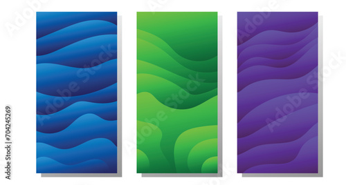 Bundle of modern vector summer posters with bright gradient background,shapes and geometric elements.Trendy abstract design perfect for prints,social media,banners,invitations,branding design,covers