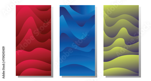 Bundle of modern vector summer posters with bright gradient background,shapes and geometric elements.Trendy abstract design perfect for prints,social media,banners,invitations,branding design,covers