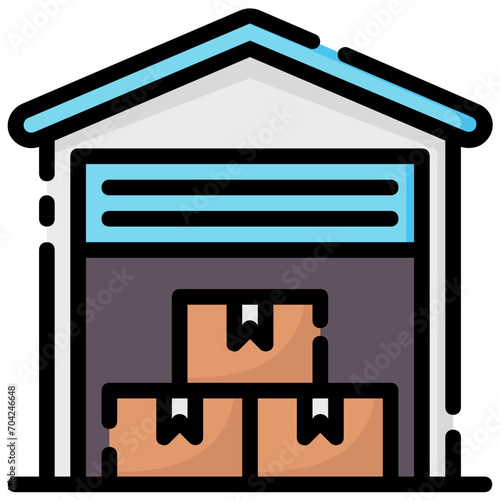 warehouse filled outline icon