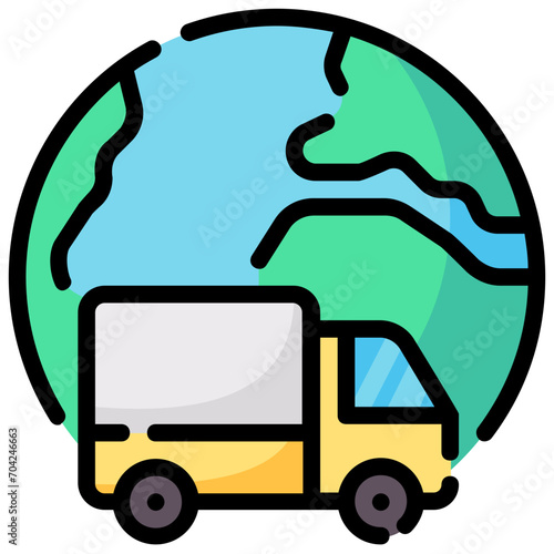 international delivery filled outline icon