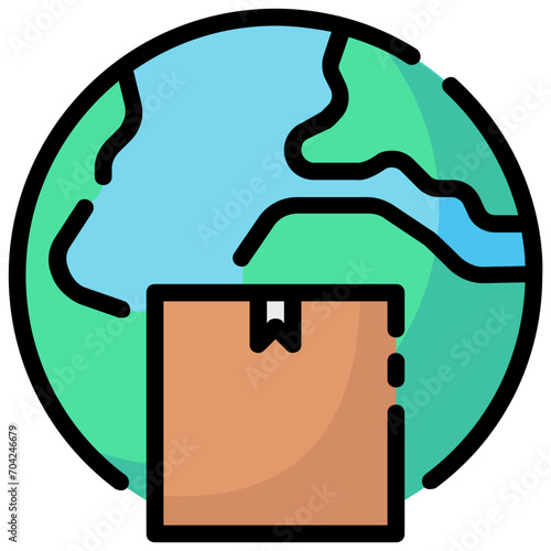 global shipping filled outline icon