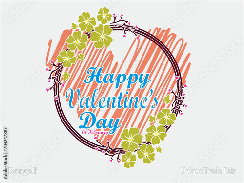 14 February Valentines Day Vector
