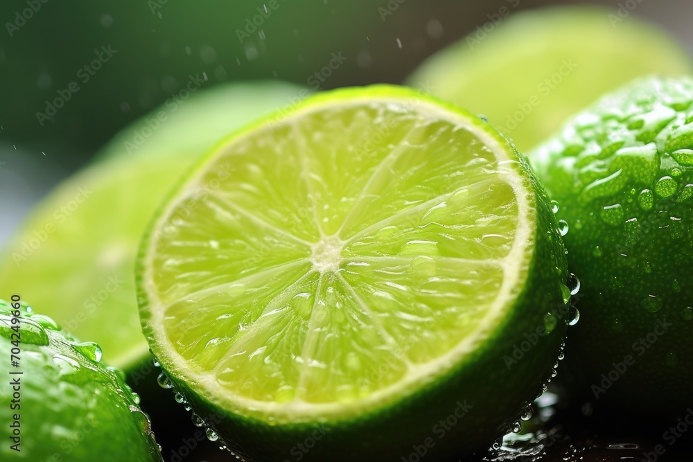Persian Lime Panorama: Persian lime halves. Persian Lime Panorama: Persian lime halves.