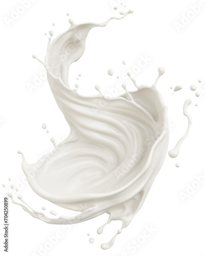 Milk splash, yogurt or white milk cream 3d illustration.