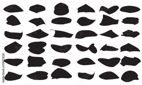 Abstract fluid blob shapes vector set. Paint liquid black blotch shapes. Amoeba blob shape in modern style,eps10