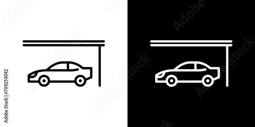 カーポートに車が止まっているアイコン