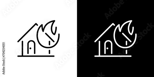 家が燃えている火事アイコン