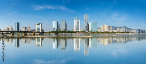 Financial Center City Skyline, Fuzhou City, Fujian Province, China photo