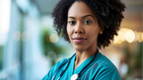 Portrait of black medical professional female. 