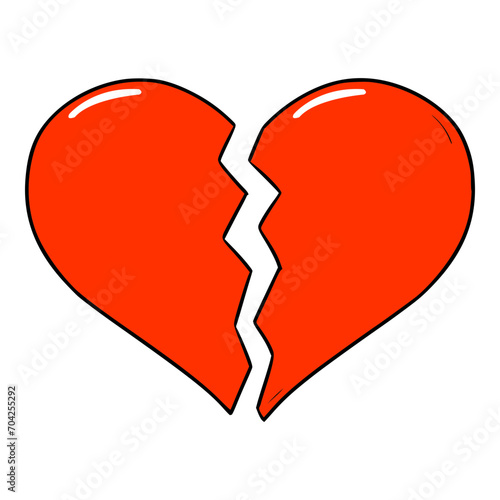 broken heart illustration hand drawn colored vector © Fathur Kiwon