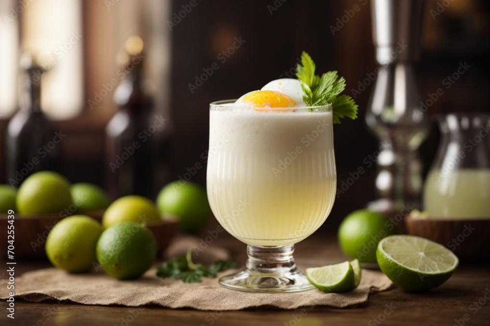 glass of lemonade (Pisco Sour)