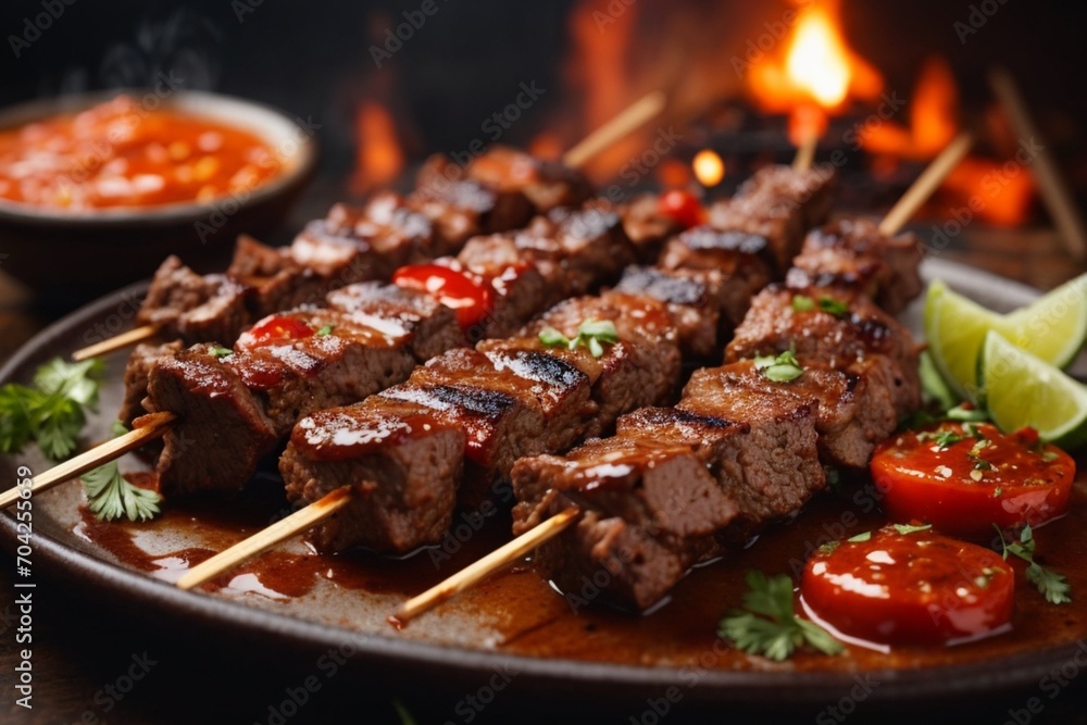 meat on the grill (Anticuchos) meat on the grill (Anticuchos)