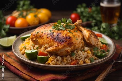 grilled chicken with rice (Arroz con Pollo)