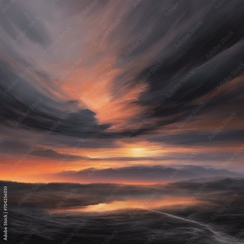 Fototapeta premium Solace: Picturesque Dark and Moody Abstract