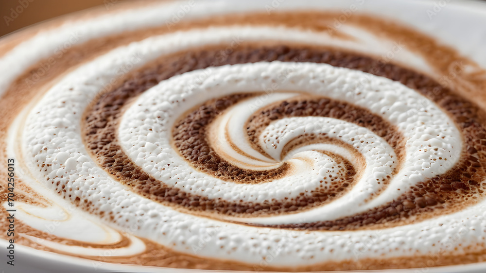 Close up of a cup of cappuccino coffee with foam Close up of a cup of cappuccino coffee with foam