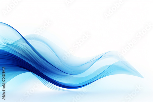 abstract blue waving stream sound patical on white background
