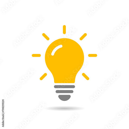 Light bulb icon vector. Symbol of innovation, idea, mind, thinking, solution, education