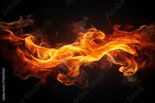 flames of fire on a black background © Muneeb