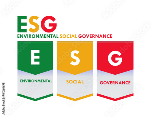 ESG concept of environmental, social and governance design template illustration