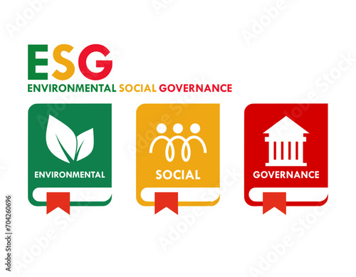 ESG concept of environmental, social and governance design template illustration