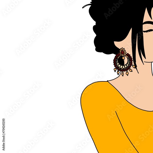 A Beautiful woman wearing jhumka
