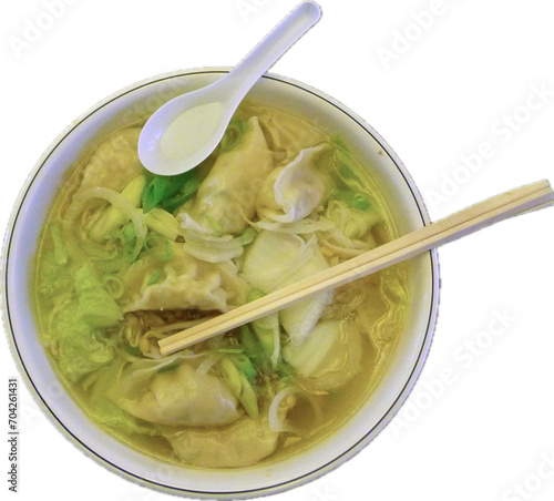 Close-up of Isolated Pho soup