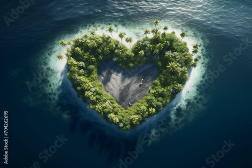 Tropical Island in the Shape of a Love Heart © Muneeb