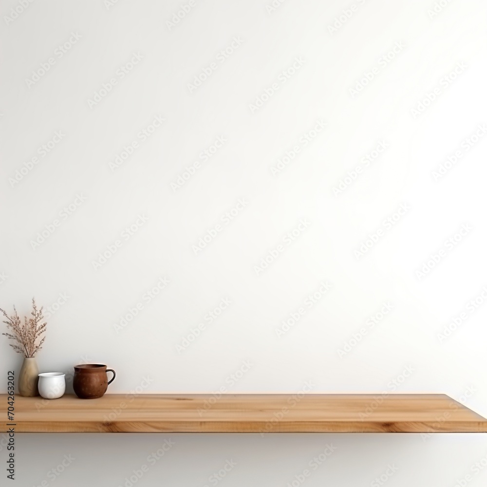 Minimalist Still Life with a Wooden Shelf Minimalist Still Life with a Wooden Shelf