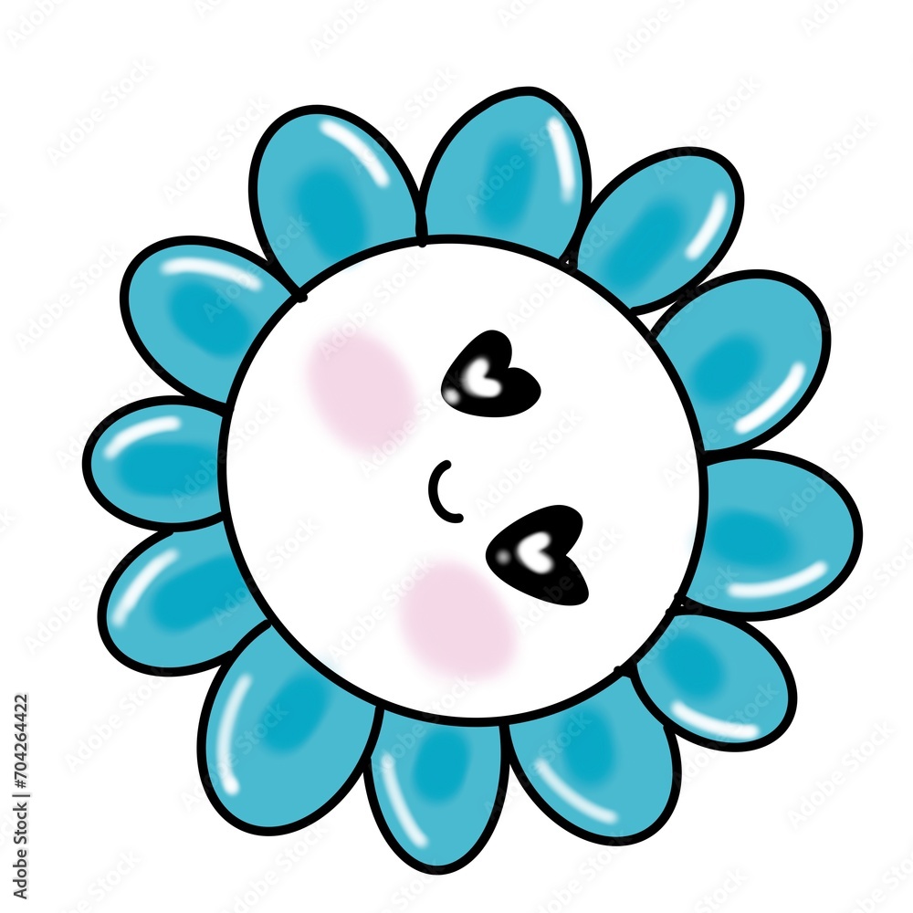 A Beautiful blue smiley flower 
