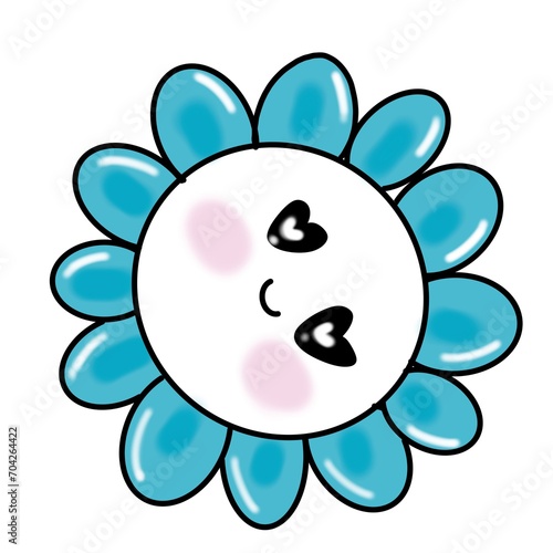 A Beautiful blue smiley flower 